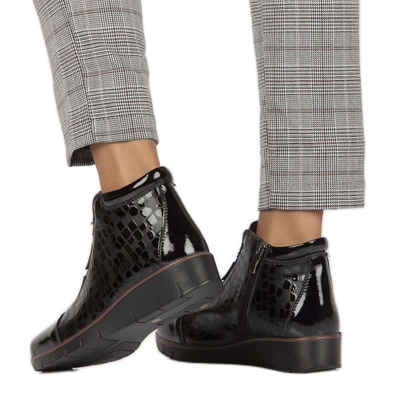 Isolierte Keilstiefel aus Leder Filippo W PAW277A schwarz 1