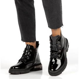 Warme Lackstiefel Filippo DBT4173 BK schwarz 1