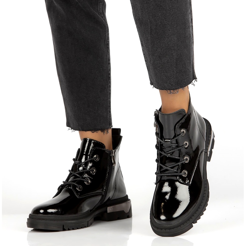 Warme Lackstiefel Filippo DBT4173 BK schwarz 1