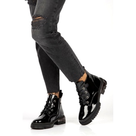 Warme Lackstiefel Filippo DBT4173 BK schwarz 3