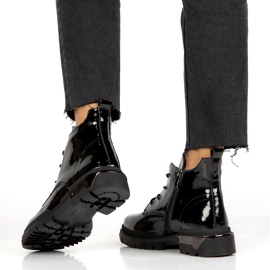 Warme Lackstiefel Filippo DBT4173 BK schwarz 4