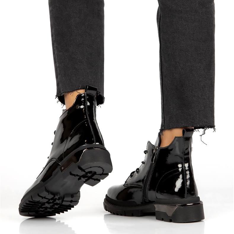 Warme Lackstiefel Filippo DBT4173 BK schwarz 4