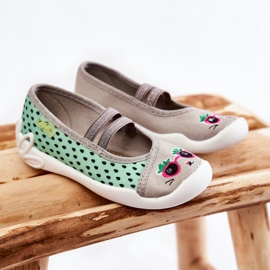 BEFADO S.A. Hausschuhe Ballerina Befado Kitten 116X304 Grün-Grau 1