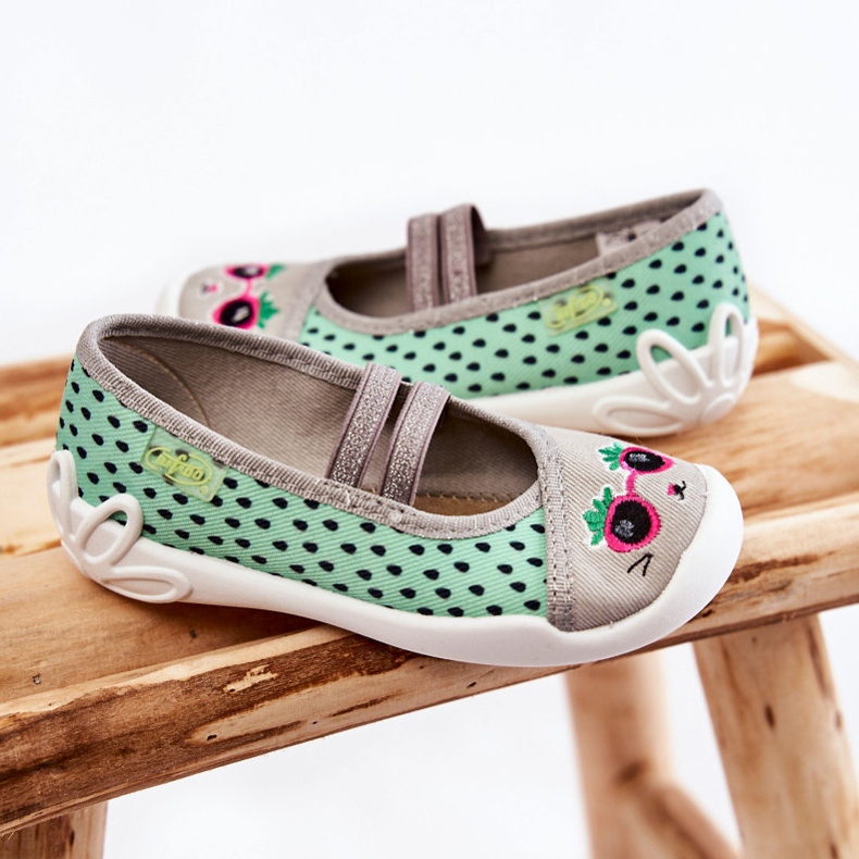 BEFADO S.A. Hausschuhe Ballerina Befado Kitten 116X304 Grün-Grau 2