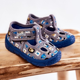 BEFADO S.A. Schuhe Hausschuhe Befado Tiere 533P020 Grau blau 1