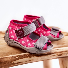 BEFADO S.A. Sandalen Hausschuhe Befado Velcro Paws 242P108 Pink rosa 1