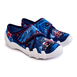 BEFADO S.A. Hausschuhe Befado Klettverschluss Feuerwehrauto 273X309 Marineblau navy blau 1