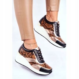 GOE Damen Sportschuhe Sneakers Schwarz Leder GG2N3044 4