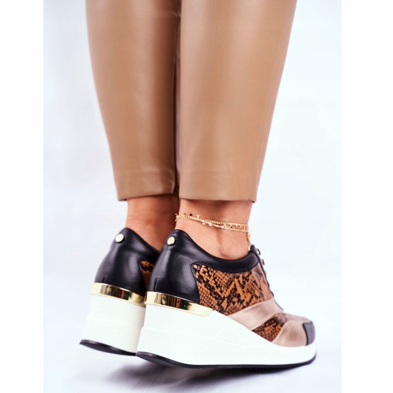 GOE Damen Sportschuhe Sneakers Schwarz Leder GG2N3044 3