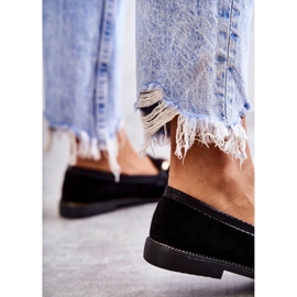 FB2 Damen-Loafer aus Wildleder mit einer Kette mit schwarzen Nägeln 2