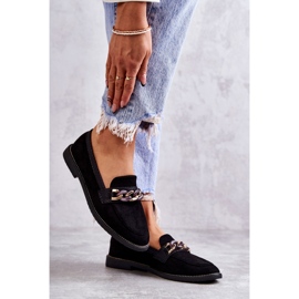 FB2 Damen-Loafer aus Wildleder mit einer Kette mit schwarzen Nägeln 3