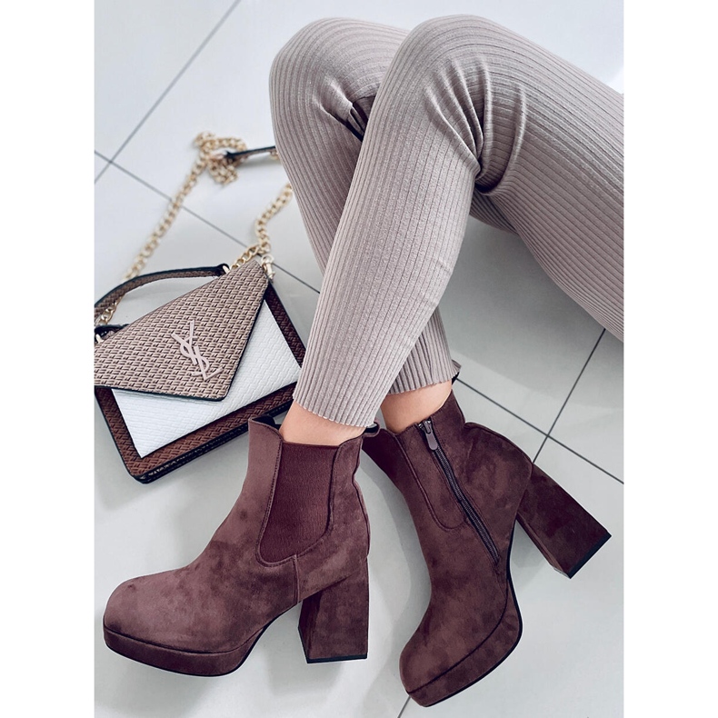 BM Ciara Brown Stiefel mit breitem Absatz braun 2