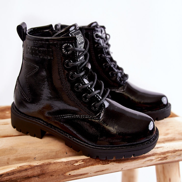 Lackierte warme Kinderstiefel Big Star II374045 Schwarz 1