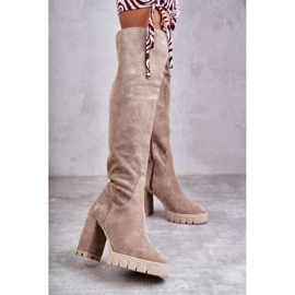 PA2 Modische Wildleder Beige Musketier Stiefel Estrela 1