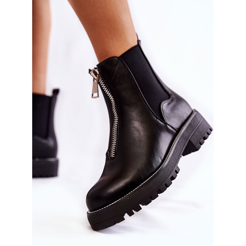 PG1 Modischer warmer Stiefel Schwarz Madeleine 2