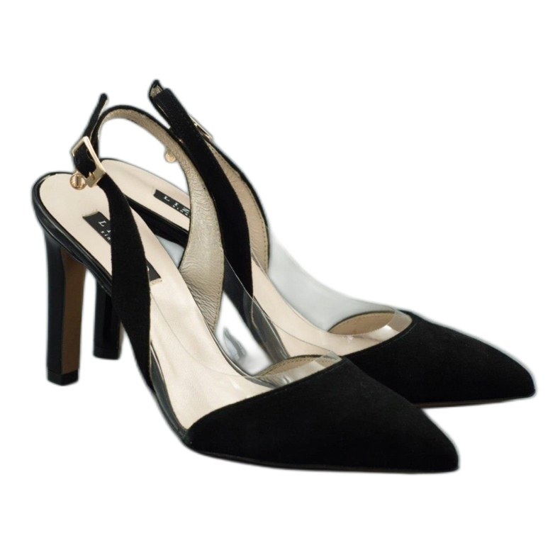 Lizard Frauen Ledersandalen auf Szpilka 04765 Schwarz 1