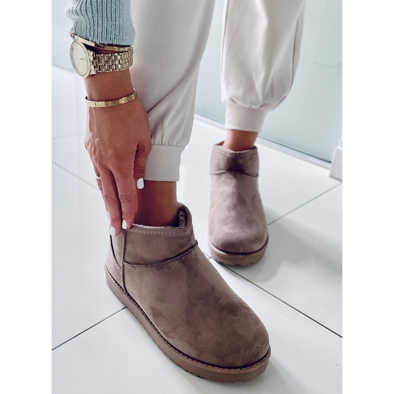 PA1 Emusy kurze Schneestiefel von Aliana Khaki beige 2