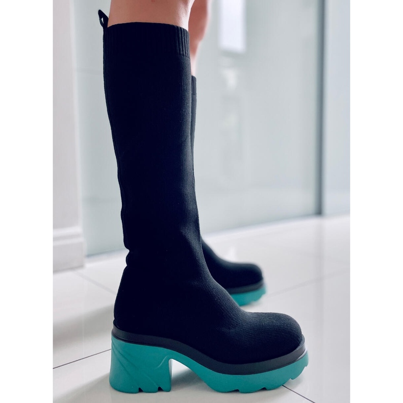 PA1 Sockenstiefeletten Duff Blue Obermaterial schwarz mehrfarbig grün 1