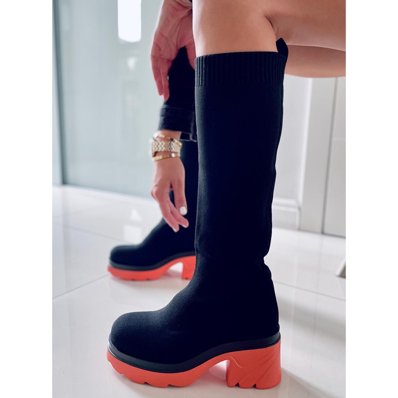 PA1 Sockenoberteil in Duff Orange schwarz 1