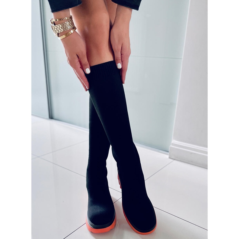 PA1 Sockenoberteil in Duff Orange schwarz 2