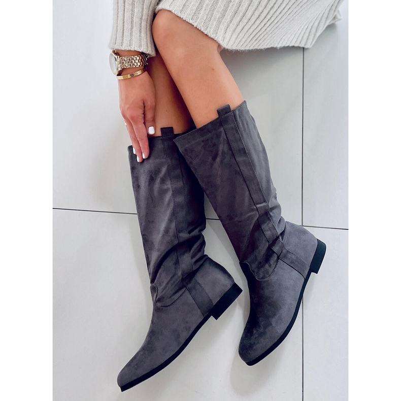 PA1 Flatty Graue flache Stiefel 1