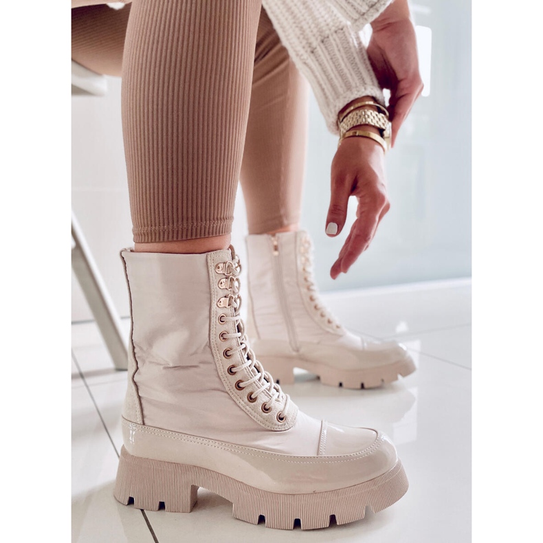 BM Schnürstiefel Merced Beige 1