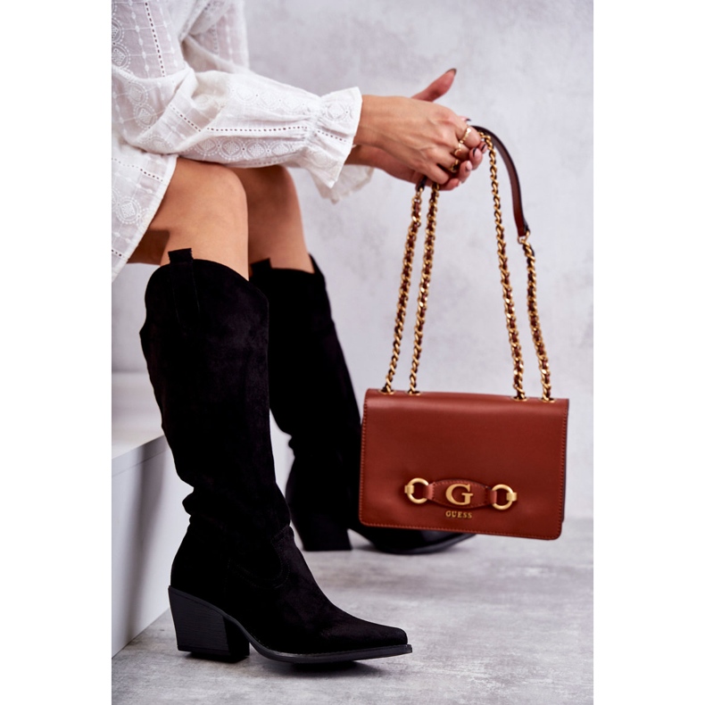 WS1 Cowboystiefel aus Wildleder Schwarz Casey D7933 2