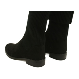 M.Daszyński Frauen gerippte Stiefel SA62-58 Schwarze Stiefel 3