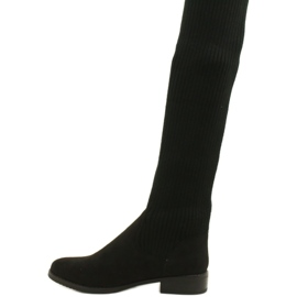 M.Daszyński Frauen gerippte Stiefel SA62-58 Schwarze Stiefel 2