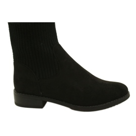 M.Daszyński Frauen gerippte Stiefel SA62-58 Schwarze Stiefel 4