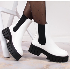 Weiße Damenstiefel mit isolierter Plattform Sergio Leone 1