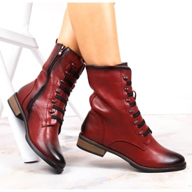 Rote Damenstiefel mit Reißverschluss Jezzi 1