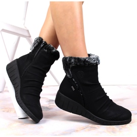 Schwarzer Rieker Y1361-00 wasserdichter Winterstiefel für Damen weiß 2