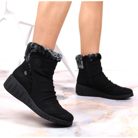 Schwarzer Rieker Y1361-00 wasserdichter Winterstiefel für Damen weiß 3
