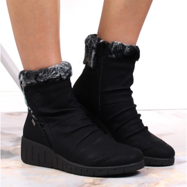 Schwarzer Rieker Y1361-00 wasserdichter Winterstiefel für Damen weiß 4