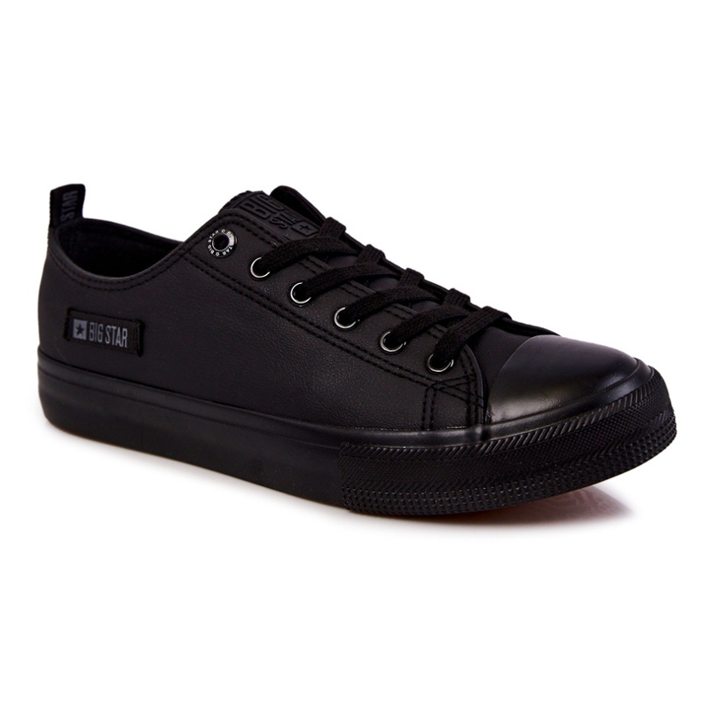 Niedrige Ledersneaker für Herren Big Star KK174009 Schwarz 1