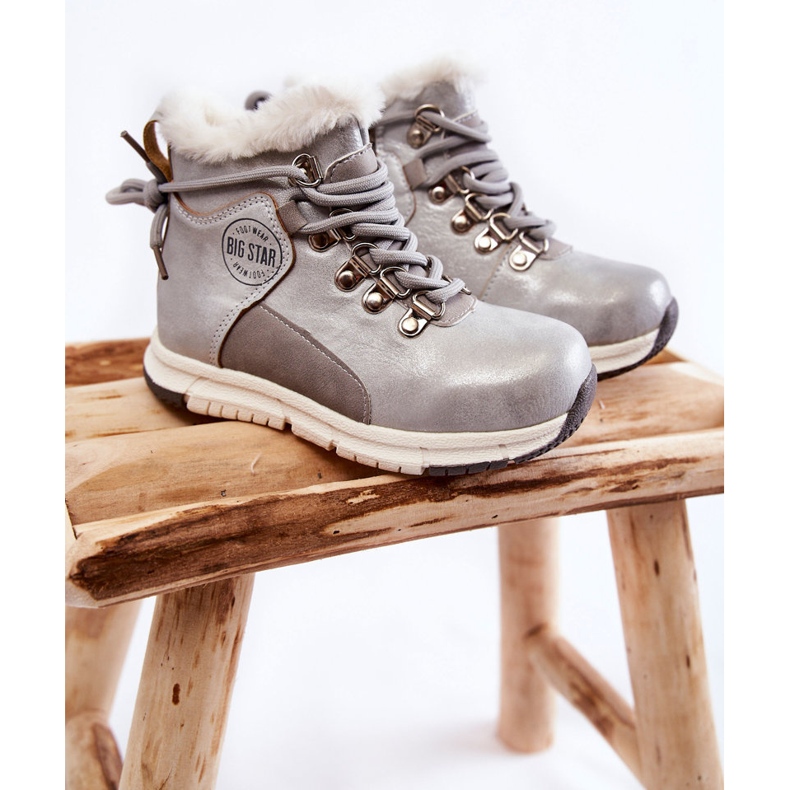 Isolierte Kinderstiefel mit Reißverschluss Big Star KK374178 Silber 1