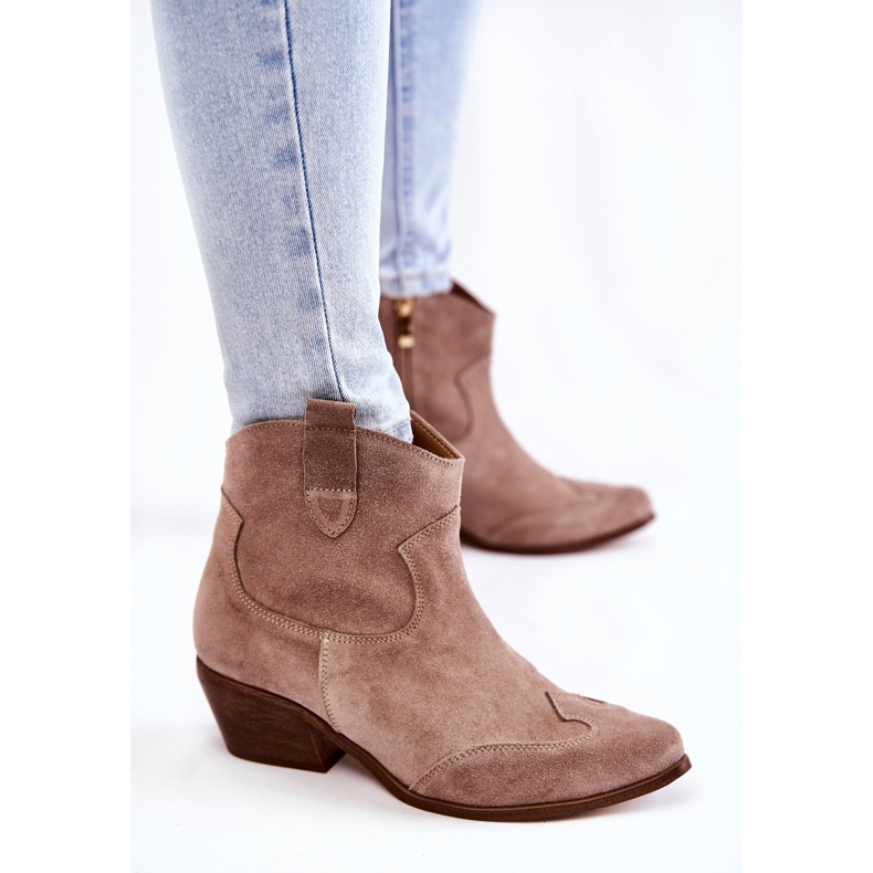 Lewski Shoes Damen Booties Spitz Lewski Schuhe 3236 Cappucino braun 2
