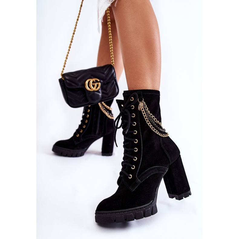 Wildleder-Schnürstiefel Lewski Shoes 3244 / G Schwarz 2