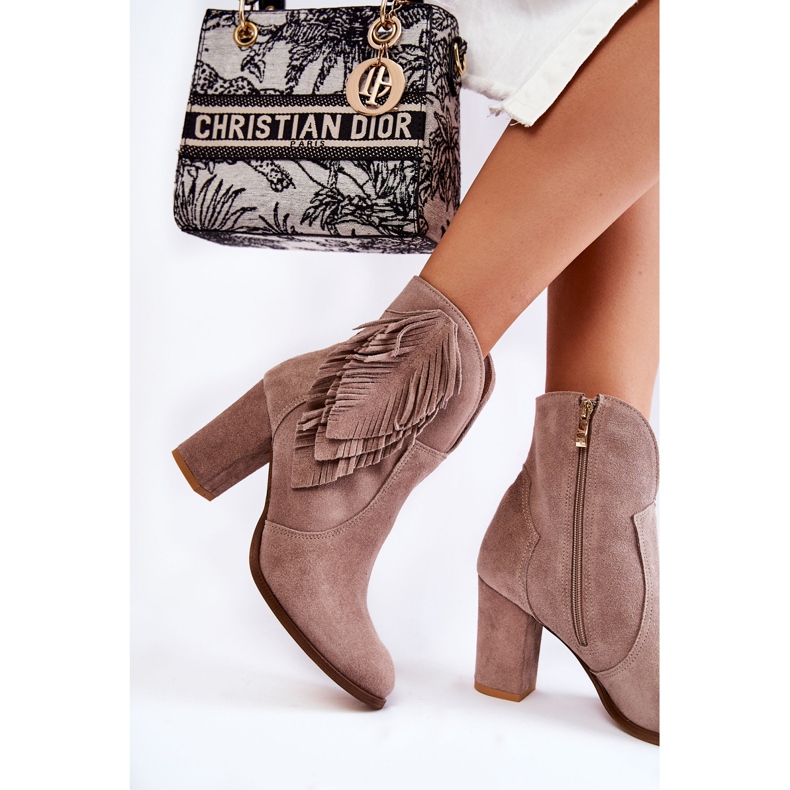 Lewski Shoes Damen Wildleder Booties Lewski Schuhe 3093 Cappucino braun 2