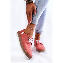 Damen Low Sneakers Memory Foam System Big Star KK276006 Koralle rot 1