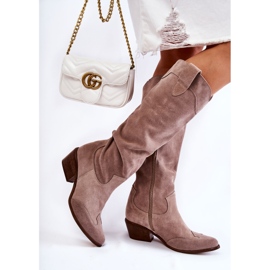 Lewski Shoes Damen High Heel Stiefel Lewski Schuhe 3235 Cappucino beige 2