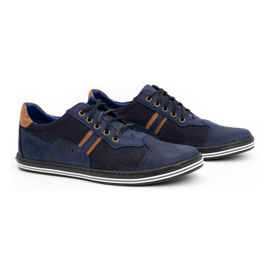 Polbut Herren-Freizeitschuhe 1801P Marineblau Nubuk/Camel 2