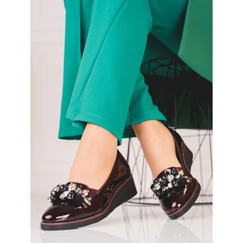 W. Potocki Elegante Schuhe auf dem Potocki-Keil rot 2