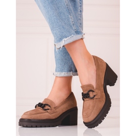 Braune Damen-Slipper von Vinceza mit hohem Absatz 2