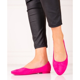 Bequeme Shelovet-Ballerinas aus Wildleder rosa 1