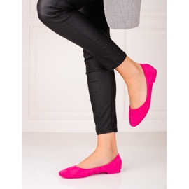 Bequeme Shelovet-Ballerinas aus Wildleder rosa 2