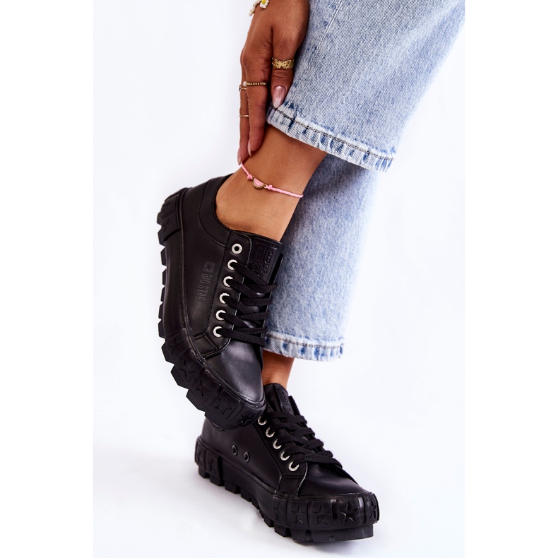 Modischer Ledersneaker Big Star KK274143 Schwarz 2