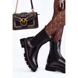 Hohe warme Schlupfstiefeletten Jodhpurstiefeletten Big Star KK274500 Schwarz 2