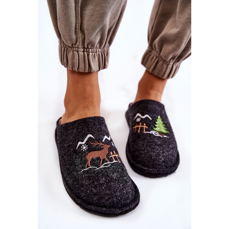 Hausschuhe Big Star KK276018 Schwarz und Beige braun 2